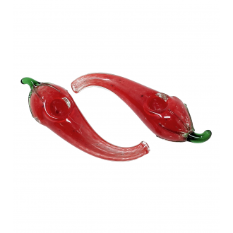 4.5" Frit Art Red Chilli Hand Pipe (Pack of 2) - [DJ599]