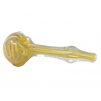 5" Silver Fumed Tangled Ribbon Multi Marble Hand Pipe (Pack of 2) - [DJ604]