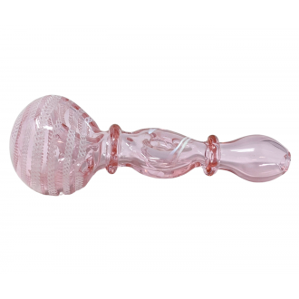 6" Pink Tube Donut Art 2-Rim Hand Pipe - (Pack of 2) [DJ622]