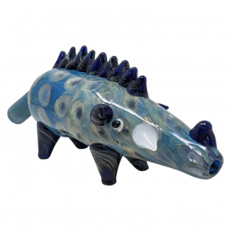 5.5" Fumed Dot Art Animal Hand Pipe - [DJ626]