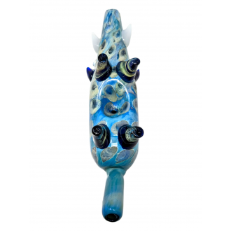 5.5" Fumed Dot Art Animal Hand Pipe - [DJ626]