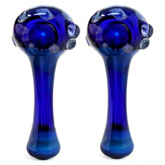 5" Fumed Glass, Polka Dot Charm Spoon Hand Pipes - 2pk [DJ641]