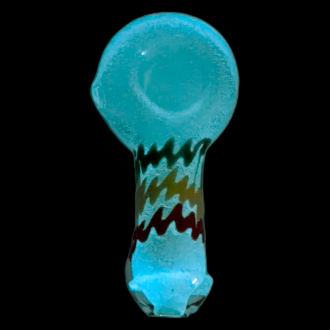 4" Glow In Dark Frit With Rasta Art Hand Pipe [DJ420] 