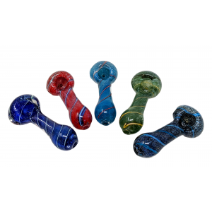 3" Frit & Swirl Rod Art Hand Pipes - (Pack Of 5) [GWRKP108]