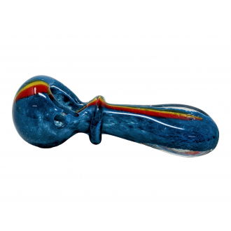 3" Frit & Rasta Strip  Single Rim Art Hand Pipes - (Pack Of 5) [GWRKP111]