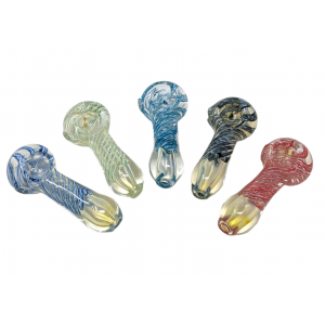 3" Twisted Rod & Fumed Art Hand Pipes - (Pack Of 5) [GWRKP115]