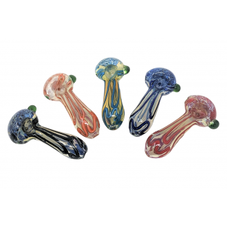 3" Rod, Frit  & Fumed Art Hand Pipes - (Pack Of 5) [GWRKP116]