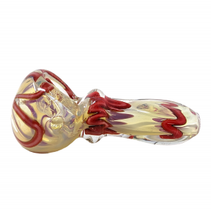 3" Rod & Silver Fumed Single Rim Art Hand Pipes - (Pack Of 5) [GWRKP117]