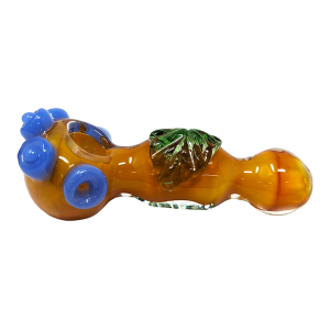 5" Gold Fumed Leaf Art Hand Pipe - (Pack of 2) [GWST0068]