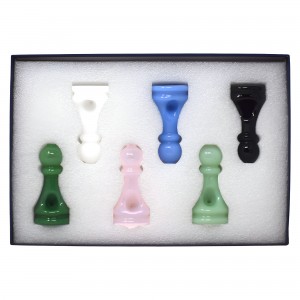 Apex - 3.5" Assorted Color Chess Piece Hand Pipe - 6ct Display