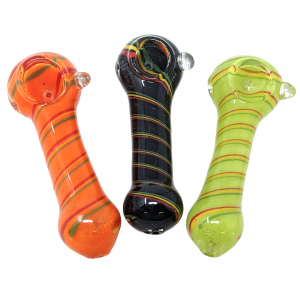 4" Frit & Rasta Rod Art Hand Pipe [ISP118]