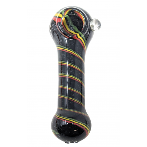 4" Frit & Rasta Rod Art Hand Pipe [ISP118]