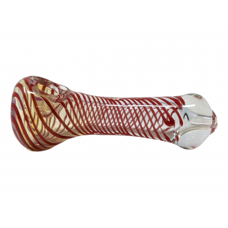 4" Silver Fumed Swirl Rod Art Hand Pipe [ISP457]