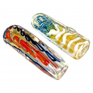 3" Silver Fumed Twisted Design Squire Block Hand Pipe (Pack of 2) - [JP135]