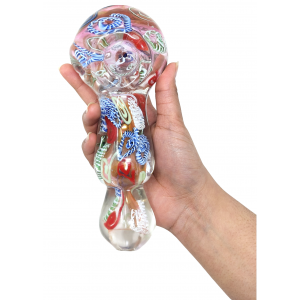 7.5" Multi String Art Jumbo Hand Pipe - [KP03]