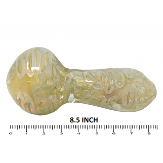 8.5" Silver Fumed Bubble Art Jumbo Hand Pipe - [KP23]