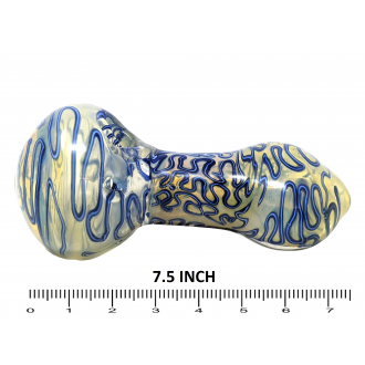 7.5" Silver Fumed Twisted Line Hand Pipe - [KP26]