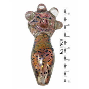 6.5" Gold Fumed Atom Art Multi Marble Hand Pipe - [KP27]