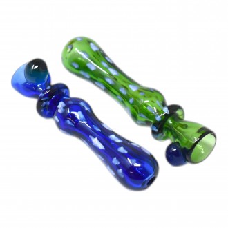 3" Assorted Faded Polka Dot Multi Ring Chillum Hand Pipe - (Pack of 2) [RKP251]