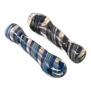 3.5" Gold Fumed Twisted Dicro Art Chillum Hand Pipe - (Pack of 2) [RKP278]