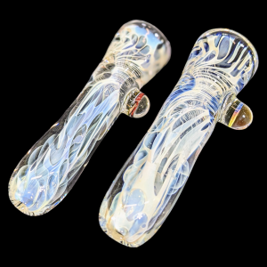 USA BLOWN - 4" Silver Fumed Millie Marble Art Chillum [PDUSA02]