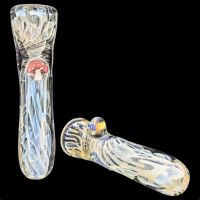 USA BLOWN - 4" Silver Fumed Millie Marble Art Chillum [PDUSA02]