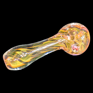 USA BLOWN - 4" Gold Fumed Millie Marble Art Hand Pipe [PDUSA05]