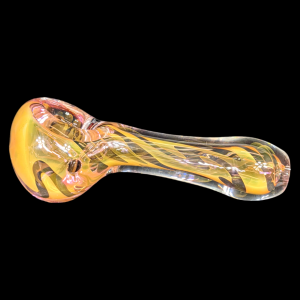 USA BLOWN - 4" Gold Fumed Millie Marble Art Hand Pipe [PDUSA05]