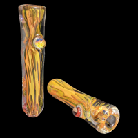 USA BLOWN - 4" Gold Fumed Millie Marble Art Chillum [PDUSA06]