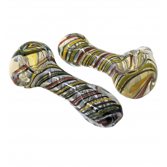 3" Rasta & Fumed  Art Hand Pipe (Pack Of 2) [PT508]