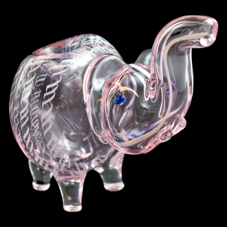 3" Pink Standing Elephant Animal Hand Pipe - [RJA102]