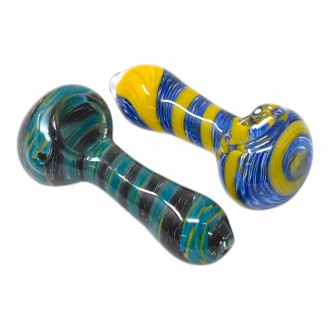 3.5" Twisted Line Design Spoon Hand Pipe (Pack of 2) 