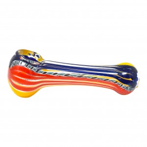 4" Clear Glass Twisted Stripe Hand Pipe - 2pk