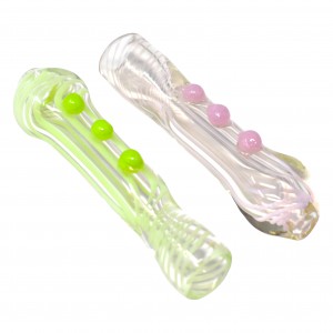 3" Spiral Art Chillum Hand Pipe - 4pk