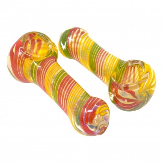 3" Rasta Swirl Art Hand Pipe - 2pk