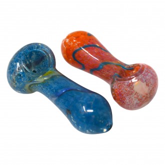 3.5" Frit Art Fat body Hand Pipe - 2pk