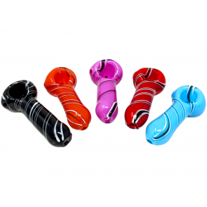 3.5" Twisted Line Art Spoon Hand Pipe (Pack of 2) [RJA14]