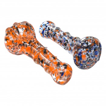 3.5" Assorted Color Frit Art R4 Work Hand Pipe - 2pk