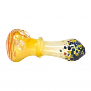 3.5" Gold Fumed Swirl Head Frit Mouth Hand Pipe - 2Pk