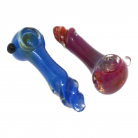 4" Frit Art Twisted Mouth Hand Pipe - 2pk