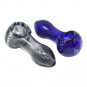 2.5" Colored Tube Spoon Hand Pipe - 2 Pack