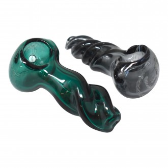 2.5" Colored Tube Twisted Rod Hand Pipe - 2 Pack 