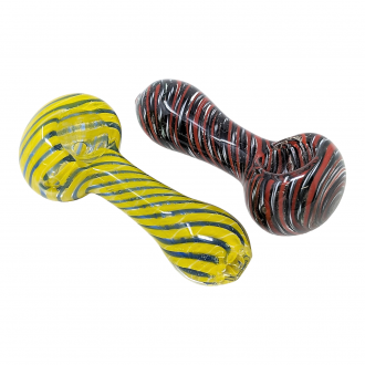 3" Heavy Swirl Art Work Hand Pipe  (Pack Of 2) - [RJA24]