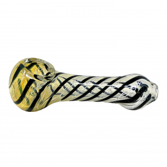 3" Silver Fumed Swirl Rod Art Hand Pipe (Pack Of 2) - [RJA31]