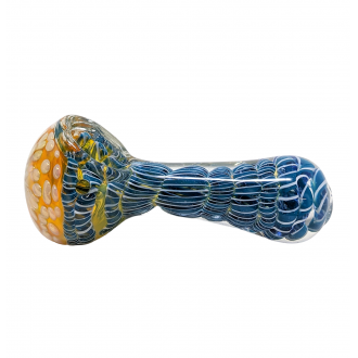 3" Latachino Art Gold Fumed Dot Head Hand Pipe (Pack Of 2) - [RJA37]