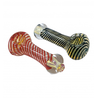 3" Silver Fumed Swirl Art Hand Pipe (Pack Of 2) - [RJA43]