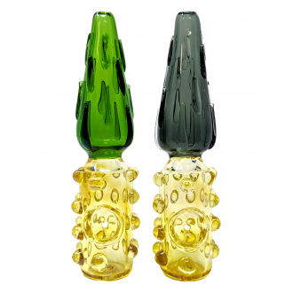 6" Assorted Color Pineapple Shape Hand Pipe - 2 Pack [RJA76]