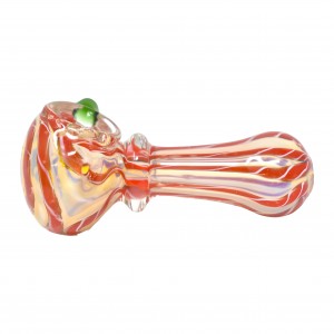 2.5" Silver Fumed Ribbon Art Single Rim Hand Pipe - 2 Pack [RJA80]