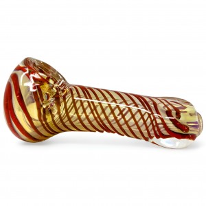 3.5" Gold Fumed Glass Spiral Twists In A Tube Hand Pipes - 2Pk [RJA92]