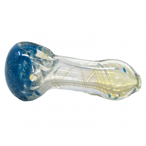 2.5" Silver Fumed Frit Head Spiral Art Hand Pipe (Pack of 2) - [RKD06]